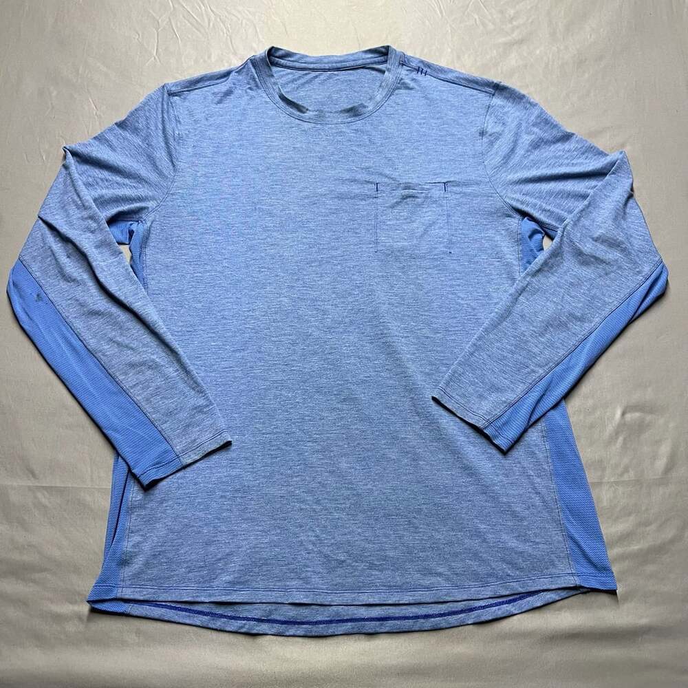 Lululemon Long Sleeve Pocket Shirt mens Blue heather blue APPROX SIZE XL